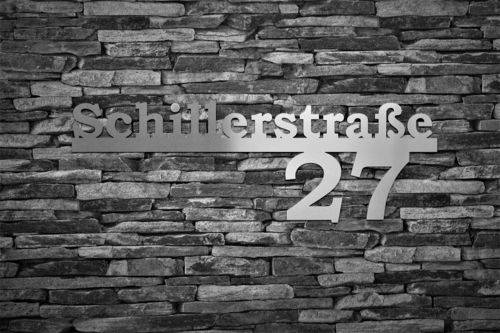 Schriftzug Hausnummer aus Edelstahl ca.580-700mm
